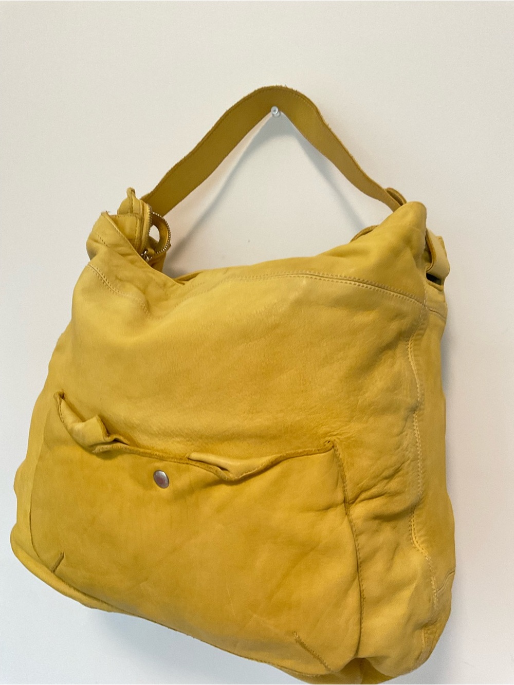 Vintage Furla Yellow Leather Hobo Bag - Classic Everyday Bag